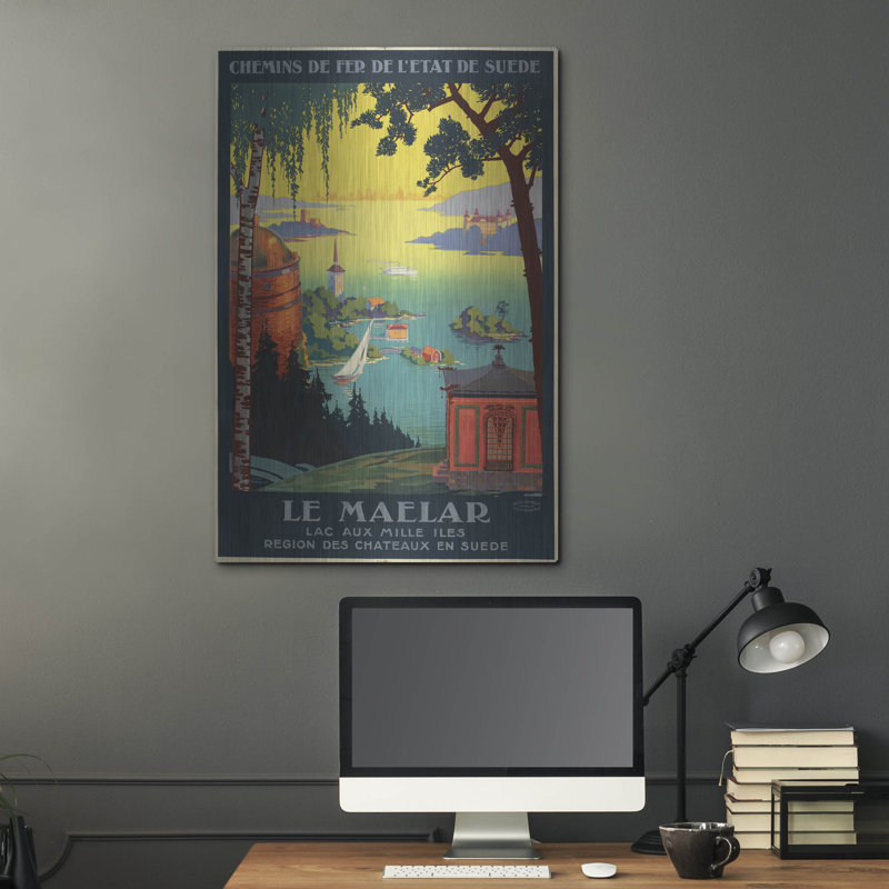 Art mural en métal, «Le Maelar» par Winston Porter, H 36 po x l 24 po