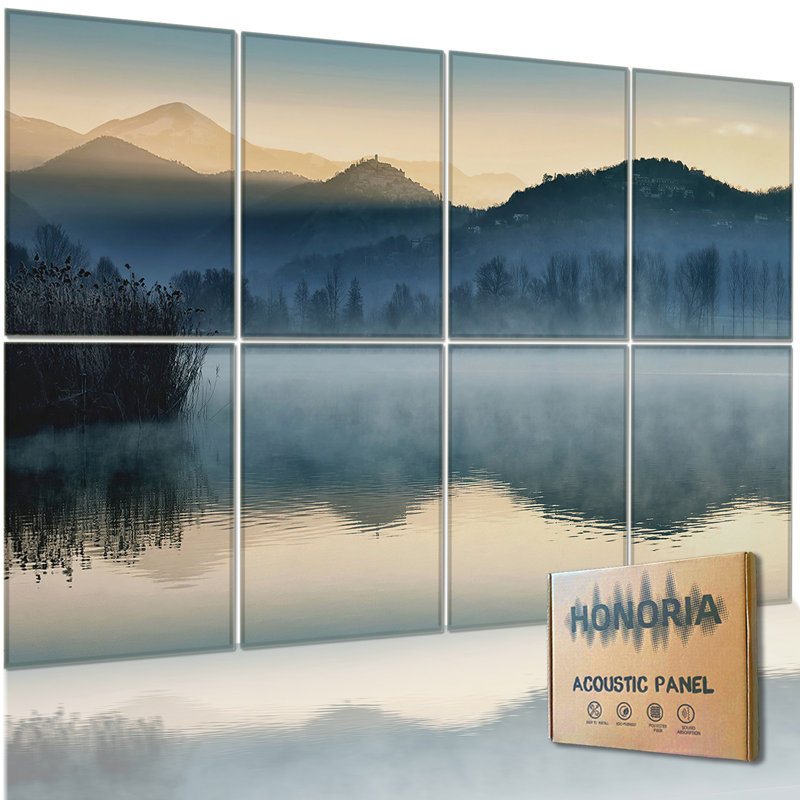 Ensemble de 8 panneaux muraux 48 "x 32" Peel & Stick, Blue Quiet-Morning