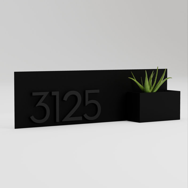 Vista View Wall Address Plaque, Black, Black, Yes