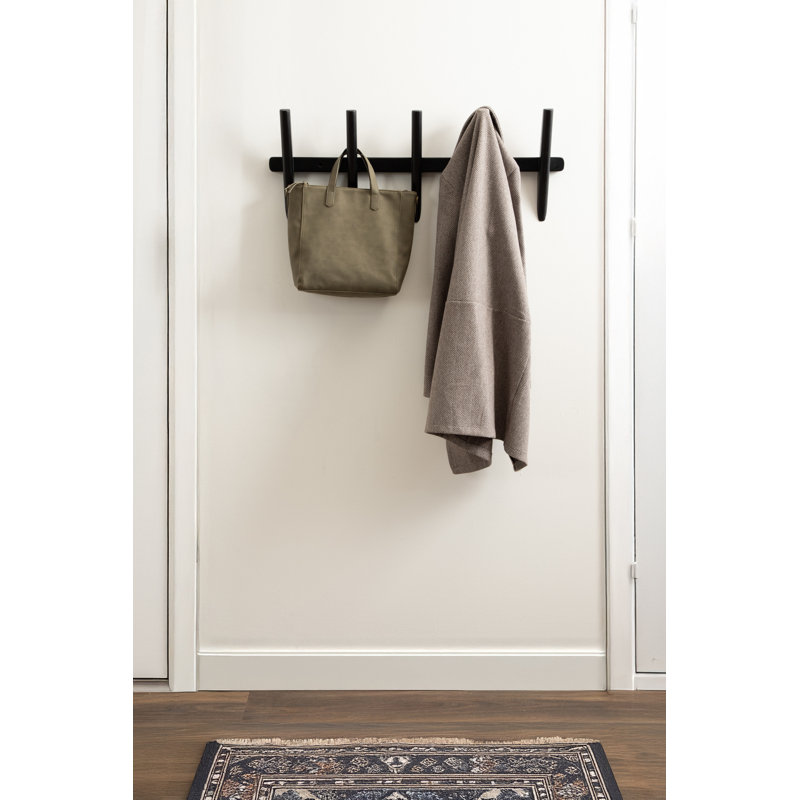Five-Hook Hanging Coat Rack, Black