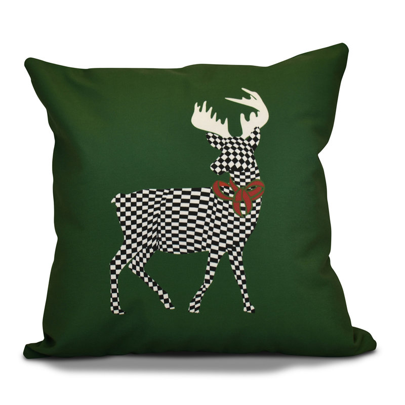 Jump For Joy Reversible Throw Pillow, Green, 26" H x 26" W