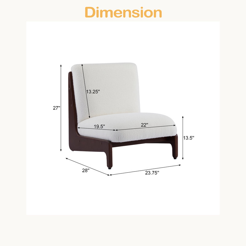 Chaise d'appoint avec structure en bois massif, ensemble de 2, Blanc, Noyer