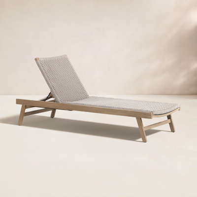 Neecy 78.75" Long Reclining Teak Single Chaise by AllModern