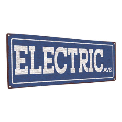 " Electric Ave Metal Sign "