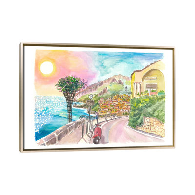 Positano sur la côte d'Amalfi, un rêve prêt pour vos découvertes - reproduction d'art encadrée