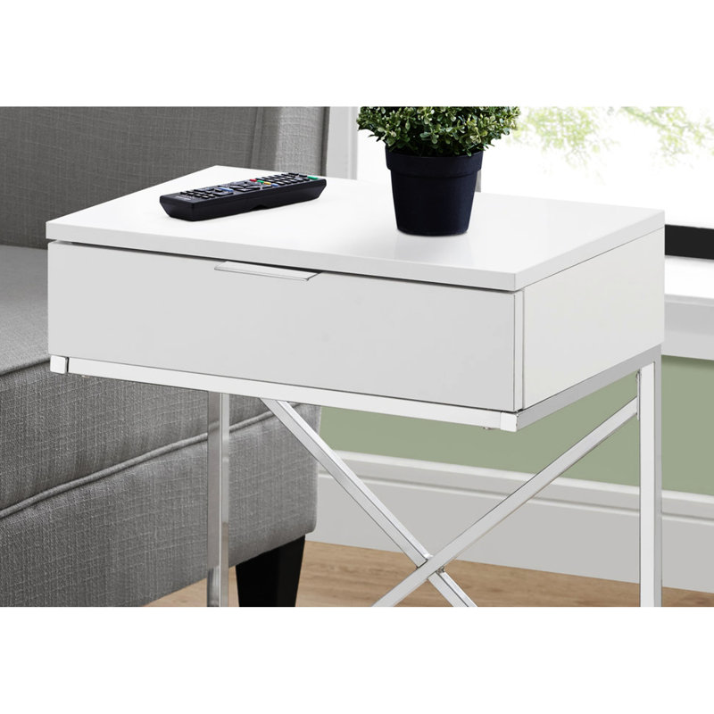 Lampe polyvalente avec plateau rectangulaire blanc brillant et base en métal pour le salon contemporain