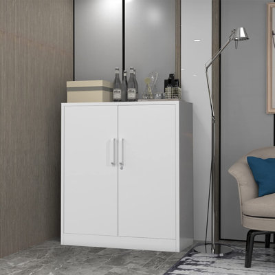 Metal Storage Cabinets With Lock, Small Locker Steel Cabinets, Adjustable Shelves 2 Doors For Home,Office, Warehouse,Garage by Ebern Designs