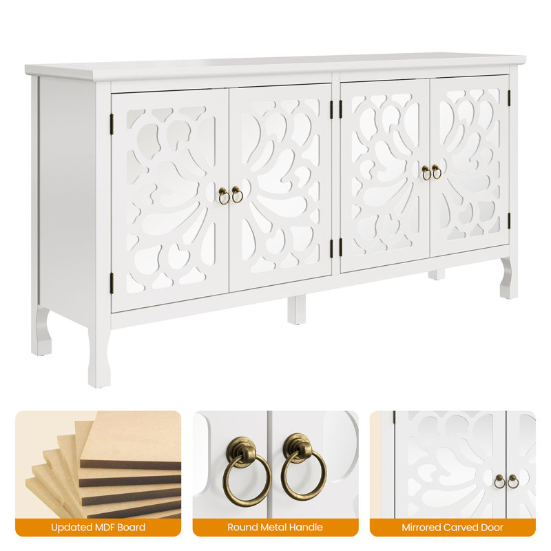 Ensemble de commode 63 "avec porte miroir, Blanc
