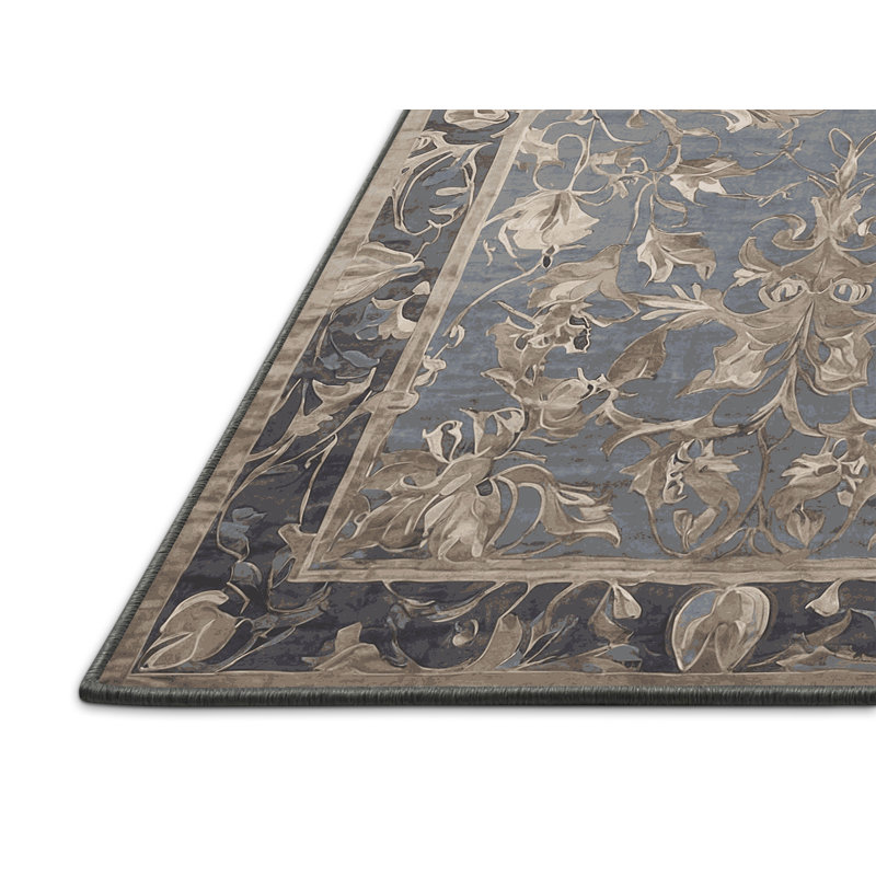 Tapis gris soyeux et moelleux, Carré 3 pi