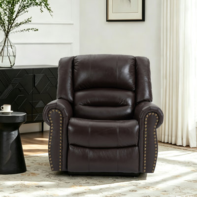Katrein Lay Flat Leather Match Power Lift Recliner with Massager and Heat, Infinite Position