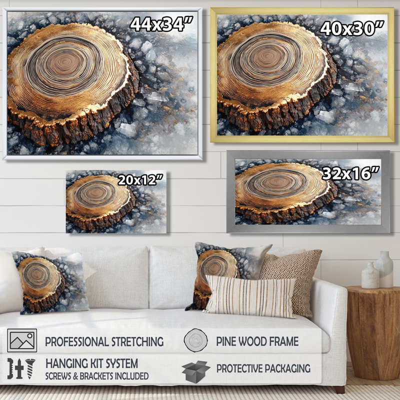 «Giess Crystal Winter Winter Slide Harmony», art mural arbres, H 12 po x l 20 po, Blanc