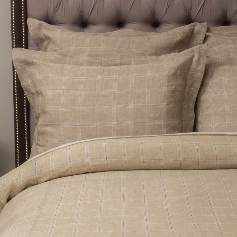 Zackie Linen Duvet Cover Set, Standard Sham