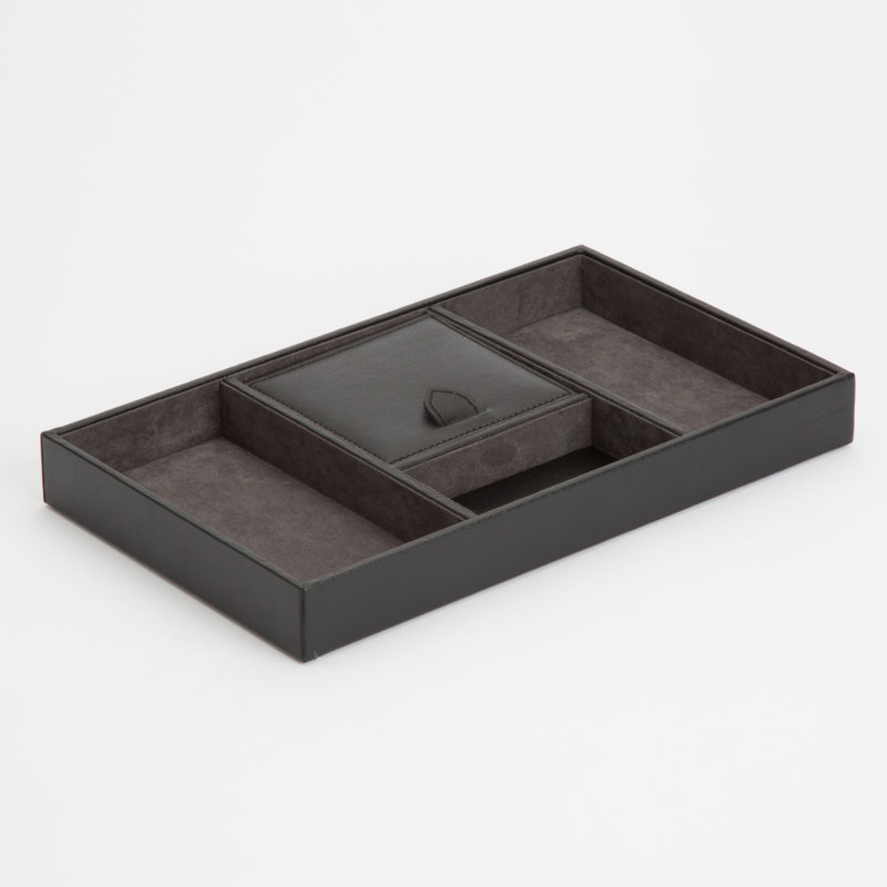 Plateau de rangement pour bijoux valet Persinger, Noir / Gris
