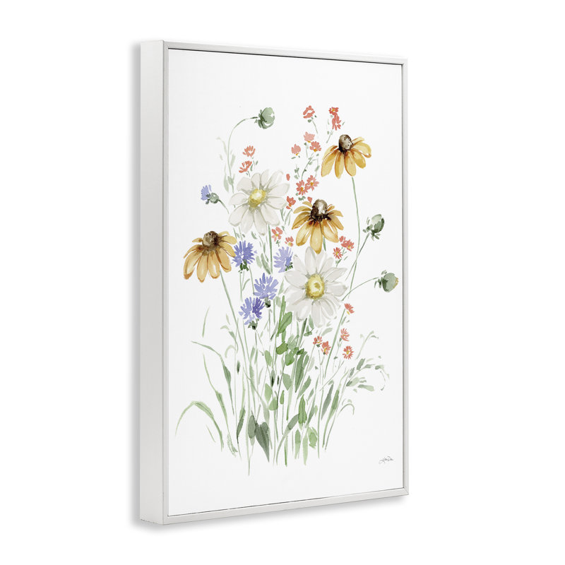 «Summer Garden Blooms Art» par Katrina Pete bf-987, Estampe numérique encadrée blanc bord de mer, H 18 po x l 12 po