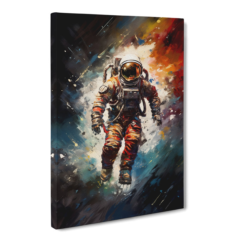 Astronaut Gestural - Wrapped Canvas, 60cm H x 40cm W x 3cm D
