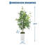 Ficus artificiel - Feuilles de soie réalistes résistantes aux rayons UV, tronc en bois - Faux verdure nécessitant peu d'entretien pour la maison, le bureau ou le balcon - Grand pot à fleurs blanc-128970752