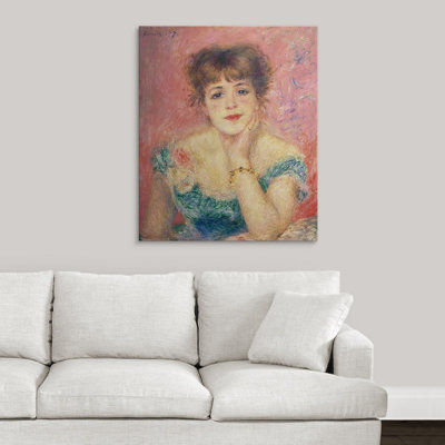 «Portrait of the Actress Jeanne Samary, 1877 (étude)» par Pierre-Auguste Renoir, reproduction d'art