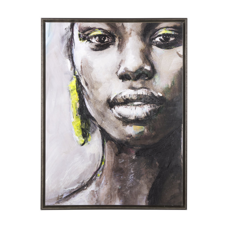 Unity IV a Hand Embelished Textured Canvas, Black Picture Framed, 48" H x 36" W x 1.5" D