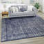 Tapis uni / rayé couleur bleu-ivoire Liabah-1405033539