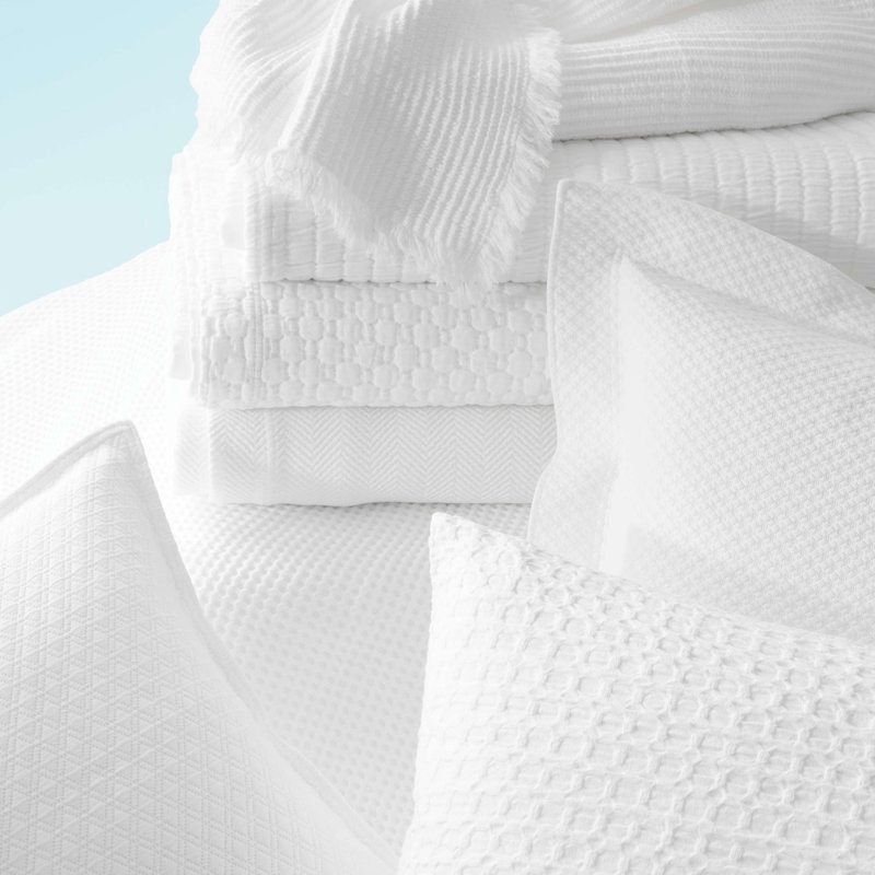 Diamond Matelasse Coverlet, White, King Coverlet