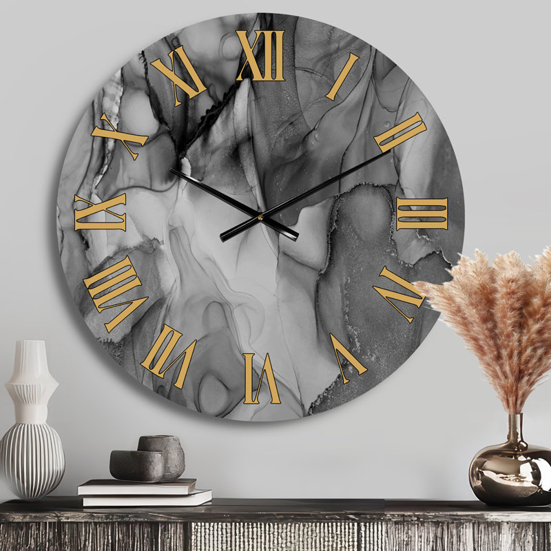 Horloge murale Tender, Petit, Noir / blanc / or	