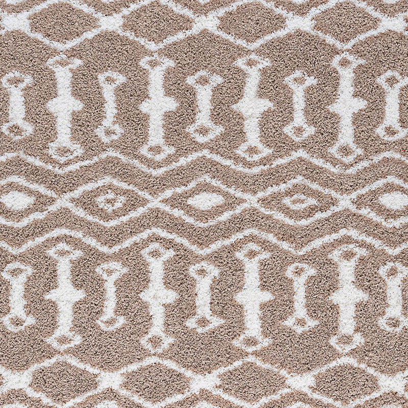 Tapis brun clair / blanc Jemima, Rond 5 pi 3 po