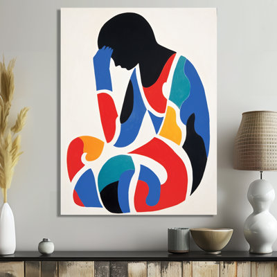 The Thinker Retro Minimal - Abstract Collages, art mural