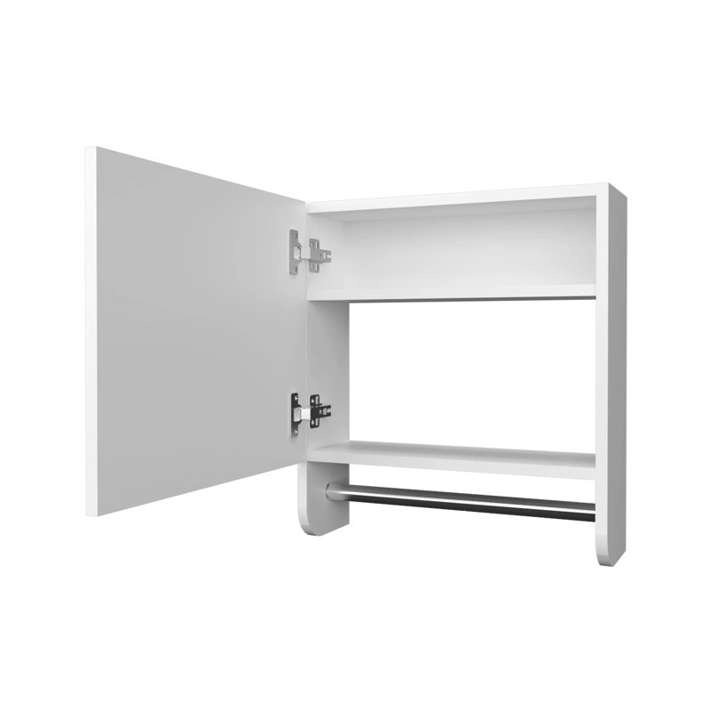 Pharmacie avec porte-serviettes et miroir inclus, Blanc