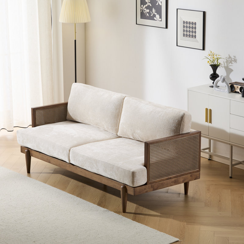 Canapé Dayton, Noyer, Beige