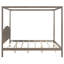 Structure de lit plateforme à baldaquin brun avec tête de lit et pieds de soutien renforcés pour la chambre principale-612793215