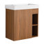 Meuble-lavabo mural flottant 20 po avec lavabo en résine blanche et porte d'armoire à fermeture en douceur