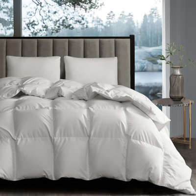 Luxury Summer Down Feather Comforter - Lightweight High Fill Power Summer Duvet Insert - Fluffy Cooling Bed Comforter