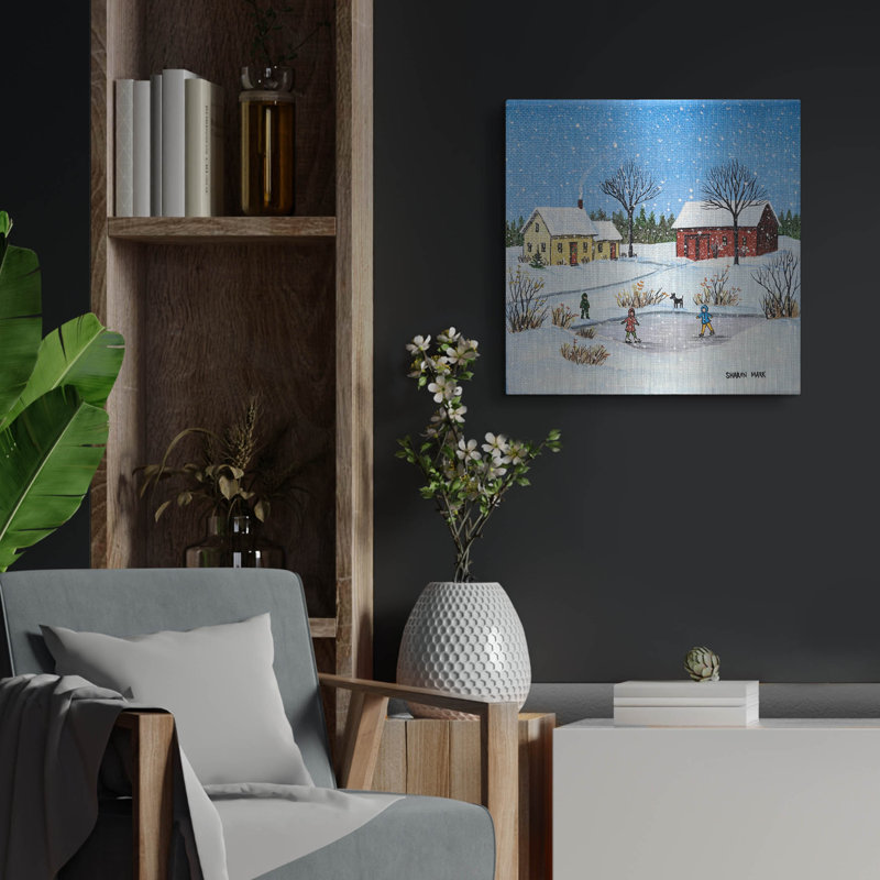«At The Farm» par Sharon Mark, art mural en métal, H 24 po x l 24 po