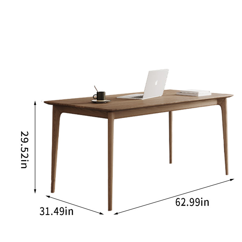 Miona Ash Solid Wood Dining Table, 31.49" W x 62.99" L