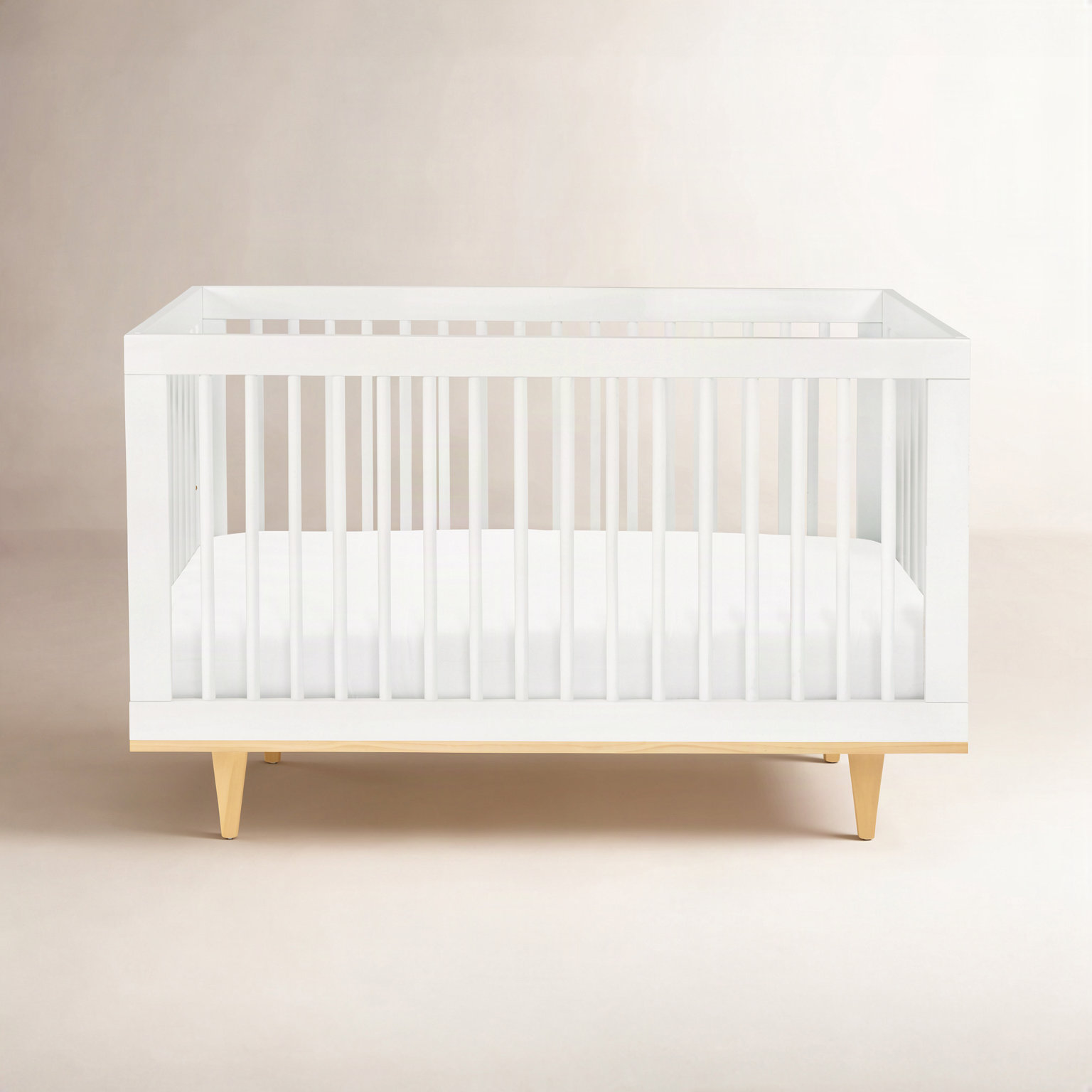 Marley Pine 3-in-1 Convertible Crib, White/Natural, Crib