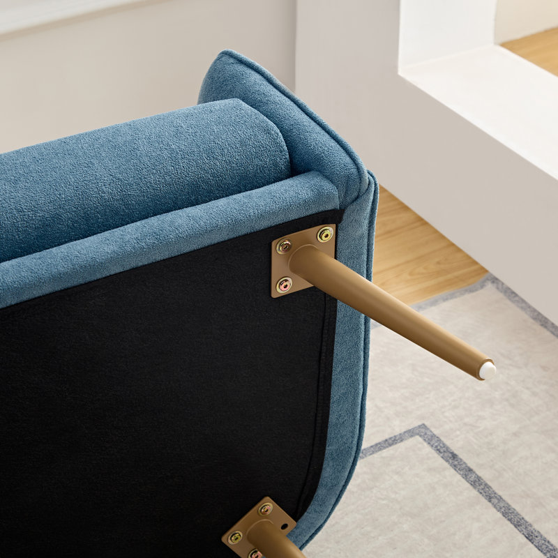 Banc rembourré en tissu pour chambre Dequarius, Bleu