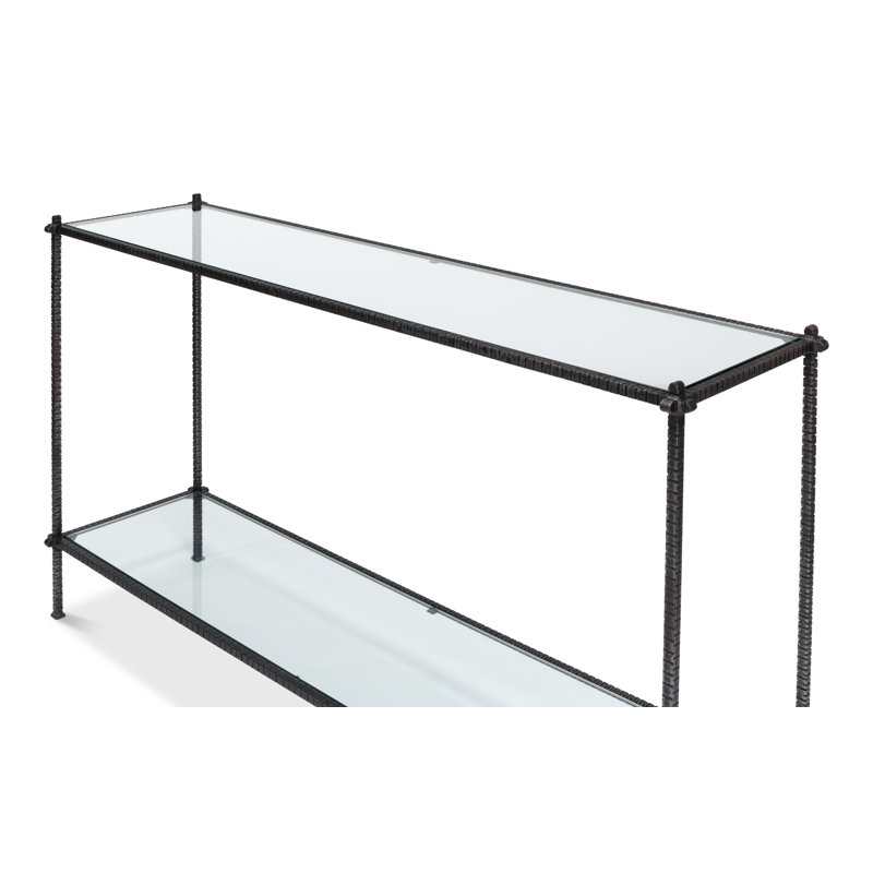 Hand Chased 60'' W Glass Console Table