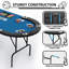Table de poker ovale avec 9 porte-gobelets en acier inoxydable