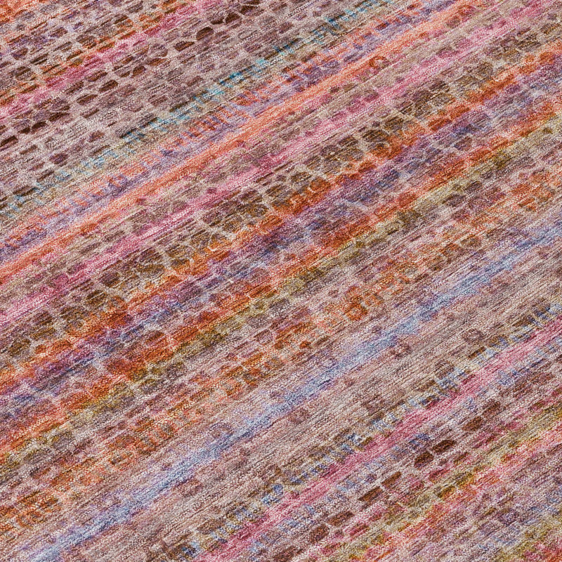 Machine Washable Indoor/Outdoor Oden ACN2155 Striped Rug, Rectangulaire 8 pi x 10 pi