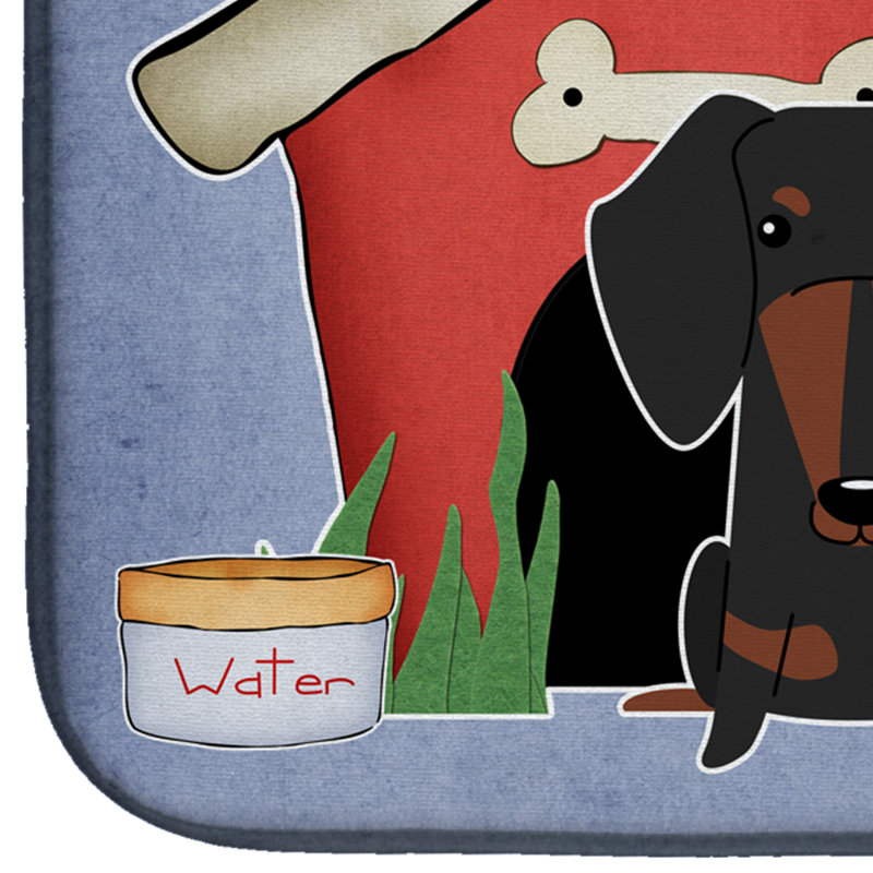 Tapis de séchage teckel dog house, Noir