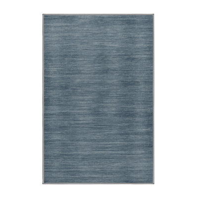 Machine Washable Solid Gray Area Rug