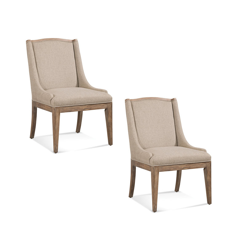 Chaise d'appoint en bois massif Alsip Linen