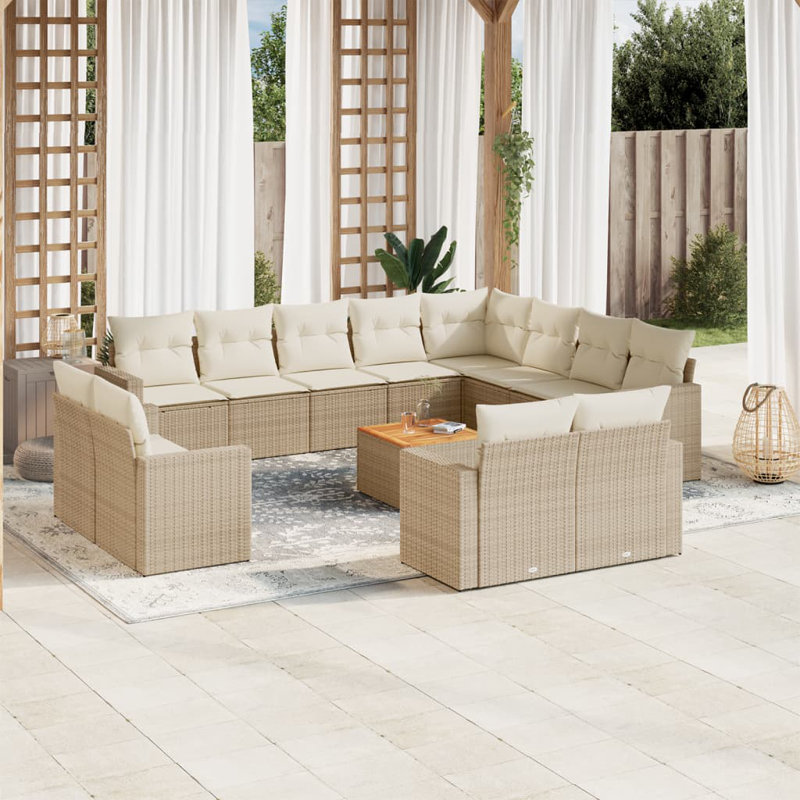  Ensemble de canapé de jardin beige