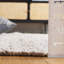 Tapis ivoire / noir en coton tissé à la main Abir-1143324503
