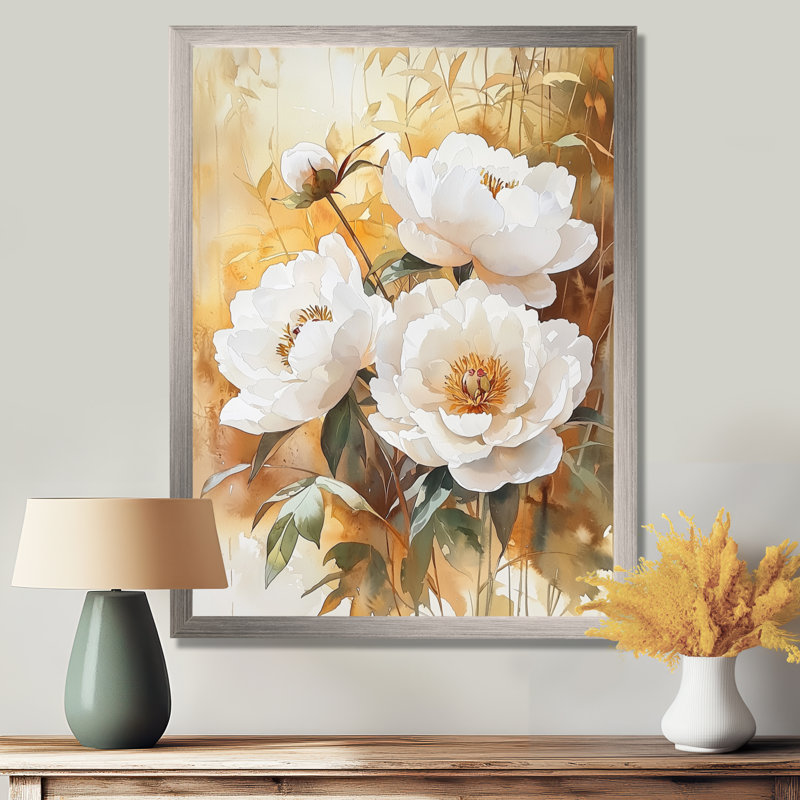 Garrick - impressions murales florales, Argent argent, H 20 po x l 12 po, Reproduction encadrée d'une seule photo
