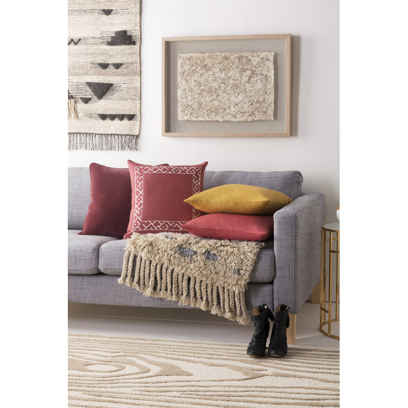 Ethiopia Rwanda Geometric Cotton Blend Throw Pillow, Gray/White, Pillow Cover Only - No Insert