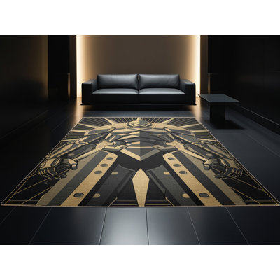 Tapis art déco lavable à la machine Bridgewater