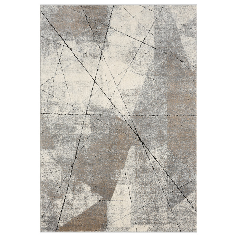 Tapis à motif géométrique abstrait Arneson Collection, Rectangle 2 pi x 3 pi 3 po
