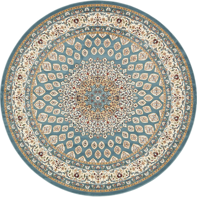 Tapis ivoire / bleu Jackson Jackson, Rond 5 pi 3 po