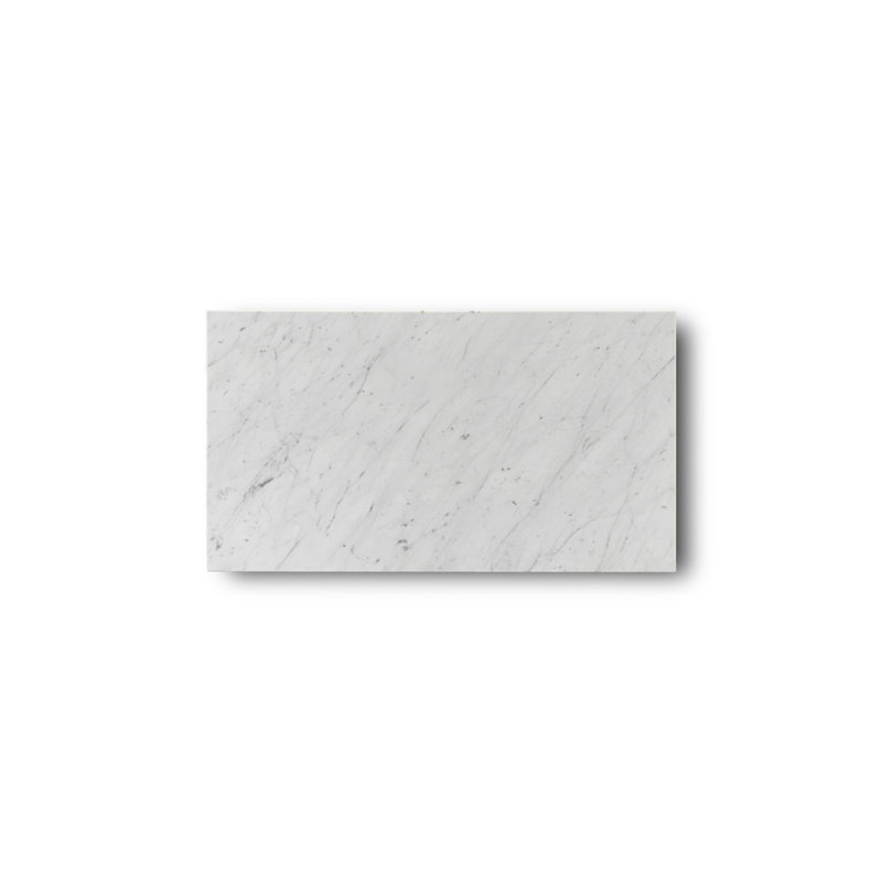 Plinth Marble Coffee Table, White Carrara